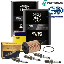 4L Petronas Selenia Abarth 10W50 + Beru Bougies Filtre à Huile pour Fiat 500