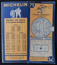 Carte MICHELIN 75 BORDEAUX TULLE 1948 Guide Bibendum pneu tyre map