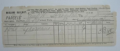 Midland railway waybill - railway,