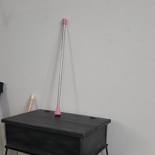 Silver Twirl Baton with Pink