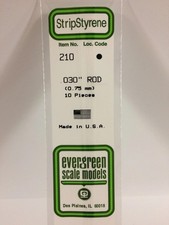 Evergreen #210 .030" Rod 14"