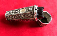flamme lancette a saigner 6 X AUBRY rare ETUI ARGENT antique fleam blood letting