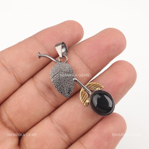 925 argent ovale noir naturel - argent,