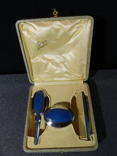 Nécessaire coffret coiffure en argent laqué style art déco Félix Frères Toulouse