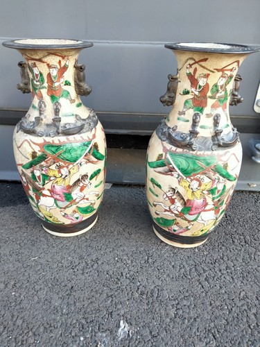 Paire vases nankin xixème - paire,