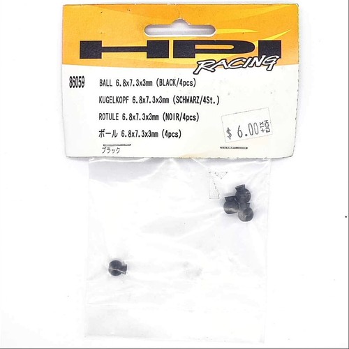 Hpi balle 8x7 3x3mm noir - hpi, 6.8x7.3x3mm