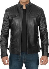 Men leather jacket biker - men, in