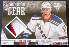 2012-13 Titanium BRANDON DUBINSKY Columbus Blue Jackets 3 Color Patch #ed 19/25