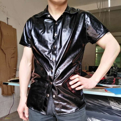 Hommes brillant simili cuir - hommes,