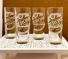 Peroni Nastro Azzuro lot de 4 verres à bières transparent 15 x 7 cm env 25 cl