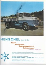 COUPURE DE PRESSE CLIPPING CAMION ancien TRUCK HENSCHEL et pneus VEITH Suisse 