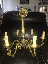 SUPERBE LUSTRE EN BRONZE DORÉ