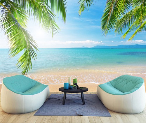 Palm and tropical beach - palm,