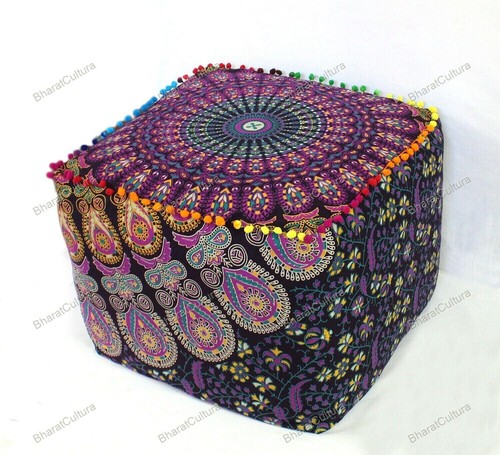 Tabouret ottoman coton - tabouret,