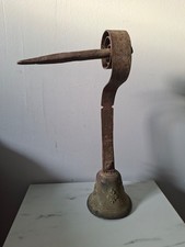 Cloche Sonnette Fleur de Lys Portail XIXe Fer forgé Bronze Maison Entrée Ancien