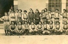 Militaria Carte PHoto soldats 22 è Bataillon Chasseurs Alpins Croix Adrien Blanc