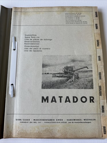 Claas matador catalogue - claas,