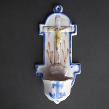 ANCIEN BÉNITIER en faïence