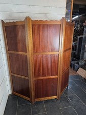 Ancien Paravent 3 Vantaux En