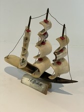 Maquette Bateau À Voile En Coquillage Ancienne La Rochelle