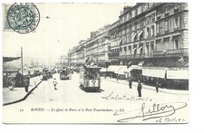 76  ROUEN  LE QUAI DE PARIS ET LE PONT TRANSBORDEUR