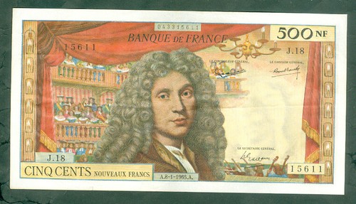 Rare billet 500nf molière - rare, de