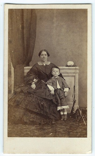 Photo cdv 1861 mère - cdv, et