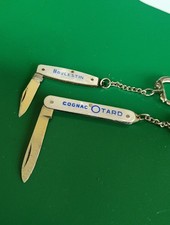 LOT 2  ANCIENS PORTE-CLÉS cognac  COUTEAUX DE POCHES MINIATURES