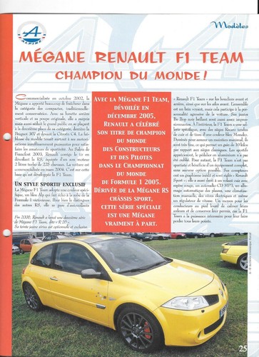 Fiche alpine modèles megane - alpine, &