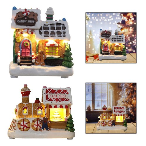 Village noël illuminé - village,