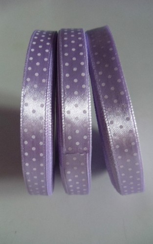 Ruban satin mauve plumetis - satin,