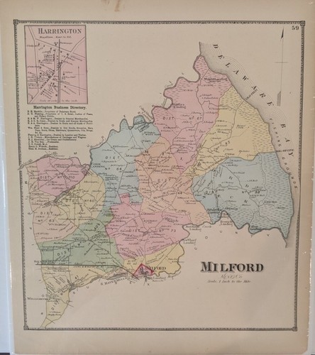 Map delaware milford - delaware,, kent