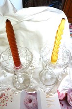 Paire bougeoirs cristal - bougeoirs, en