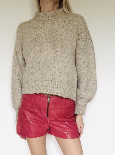 Short cuir rouge anna - cuir,