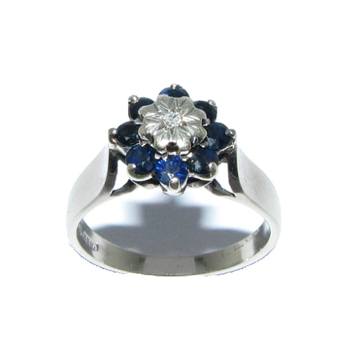Bague cluster blanc 9 - or,