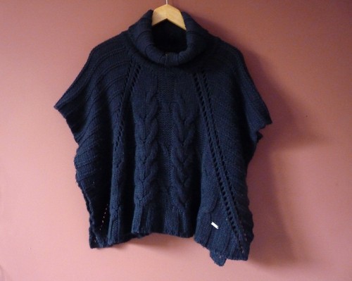 Pull poncho laine - laine, col