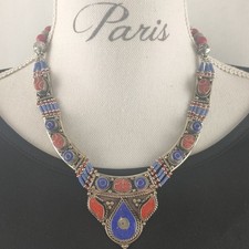 Collier Népalais En Argent / Collection Bijou ETHNIQUE  Rare Et Ancien Collier 
