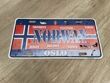 Plaque Décorative En Métal « Norway » Norvège 30 Cm 