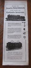 Jouets MAERKLIN- Trains électriques- publicité ancienne "L'Illustration" 1925 