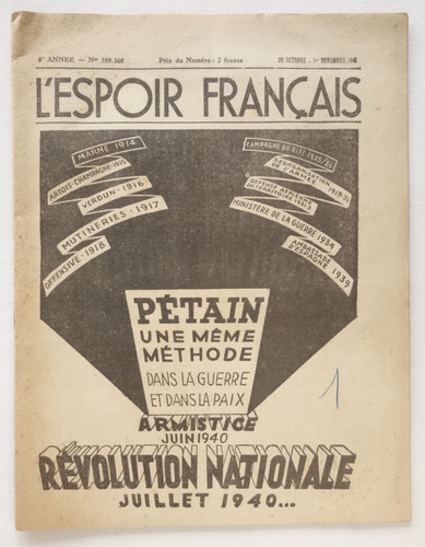 Journal propagande vichy - propagande,