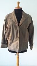 ANCIEN BLOUSON FEMME EN CUIR VERITABLE FANTAISIE COULEUR CHANVRE MARQUE FRED 42