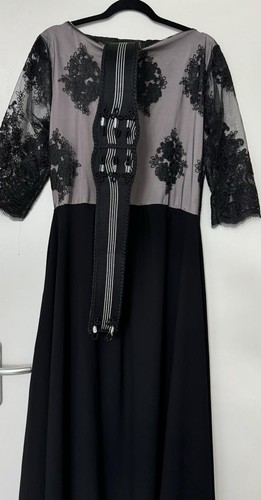 Caftan haut dentelle - caftan, noire