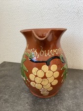 Ancien Pichet Poterie Savoyarde Parlante Amis Buvons Raisins Deco