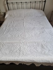 boutis pique marseillais coton blanc ancienTBE