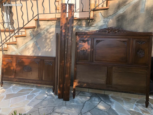 Cadre lit ancien bois - en,