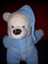 VIPB/Peluche doudou Winnie l'ourson Disney Habillé en Pyjama Bleu  Pooh 23Cm Tbe