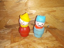 EN BOIS lot 2 figurines cirque Jouet Fisher price ancien vintage little people