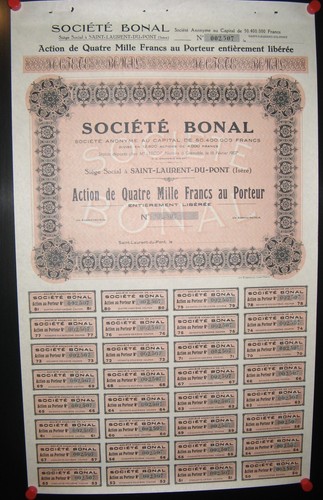 Action bonal 1907 - action, bonal.