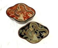 VINTAGE CHINESE HAND PAINTED DRAGON LACQUER BOX
