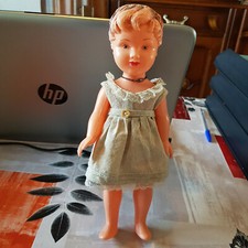 poupée celluloïd sans marque cheveux moulés 30 cm